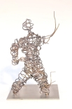 kniende Draht Skulptur aus Stahl Draht