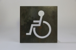 Cortenstahl-Schild für Behinderten Stellplatz