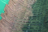 Schale aus Cortenstahl Streifen geschmiedet