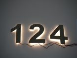 LED Hausnummern mit 3 Ziffern aus Edelstahl