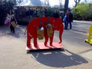 Elefanten als Warenträger in Tatzi Tatz Zooshop in Hannover