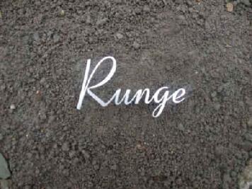 Namensschild "Runge" aus Edelstahl