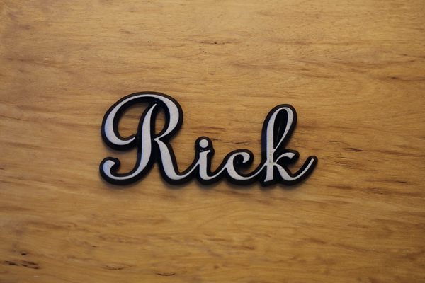 Schriftzug Rick, Aluminium
