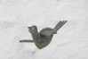 Vogel als Gardinenhalter aus gelasertem Stahl