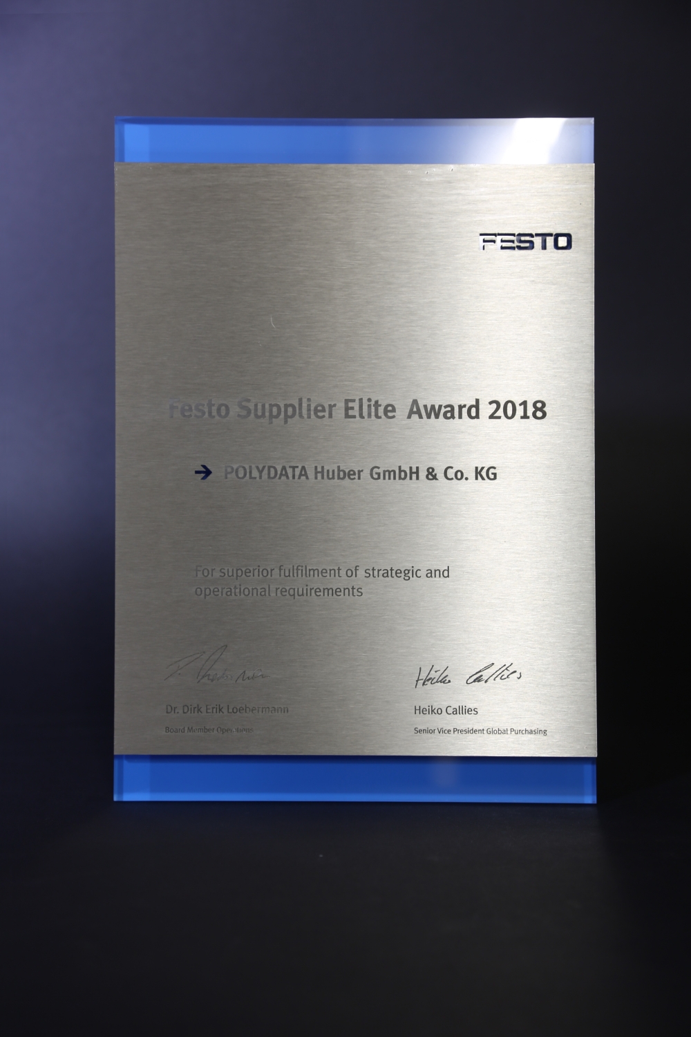 Festo Supplier Elite Award 2018