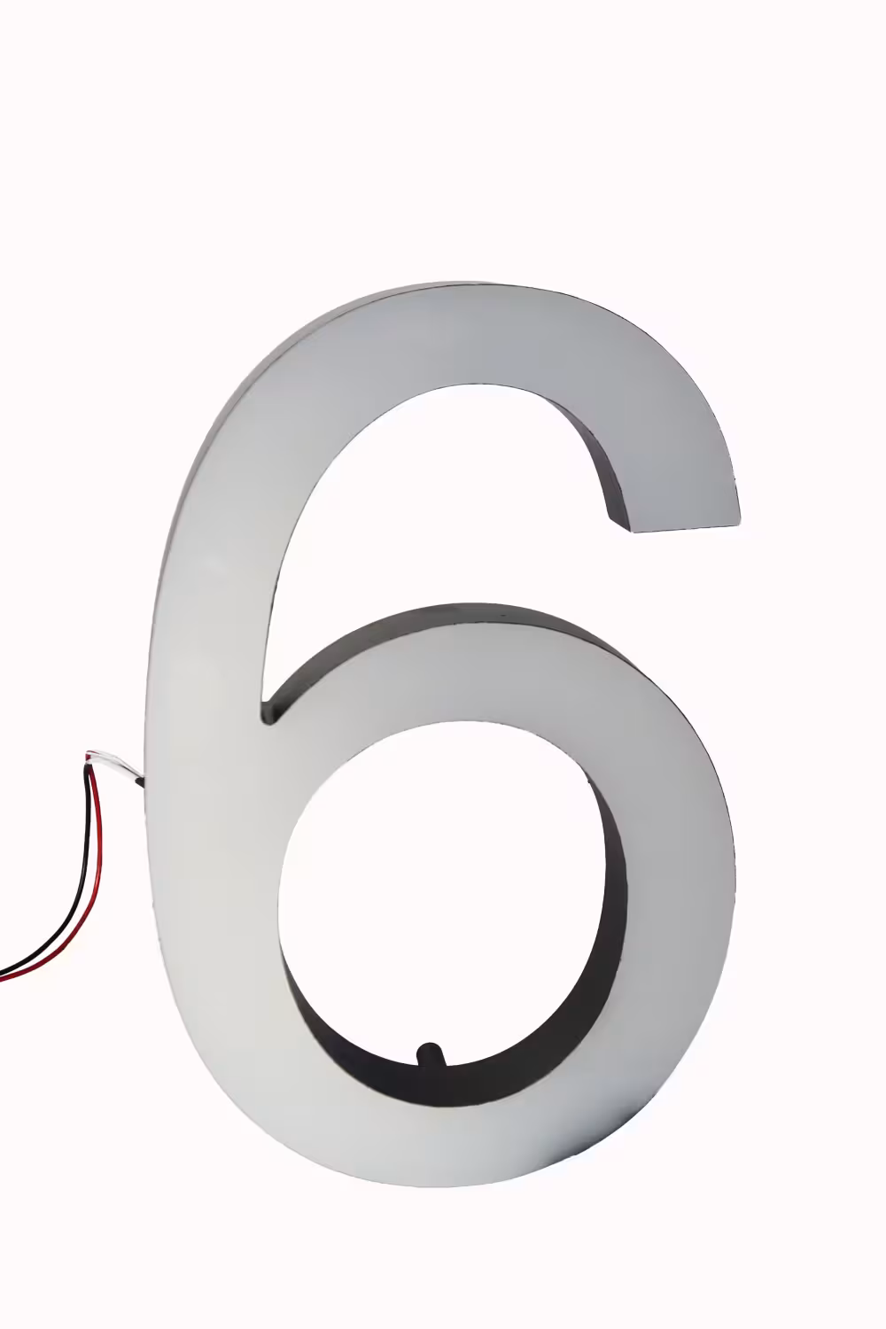 LED Hausnummer 6 nach vorne stahlend - Hausnummer 6 Frontstrahler