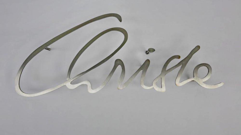 Grabschrift  aus Edelstahl