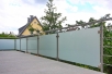 Terrassengeländer aus Edelstahl und satiniertem Glas - Edelstahl Balkongeländer mit satiniertem Glas