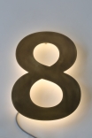 Tombak-Hausnummer 8 mit LED`s