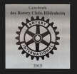 Plakette des Rotary Club Hildesheim für eine gestiftete Bank