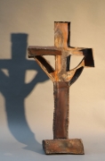 Kreuz aus 1 mm rostigem Stahlblech geschweißt