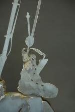 Glück des Anglers - Skulptur aus 8mm Stahlblech gefertigt. Vor dem Verzinken.