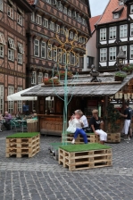 Blumenskulptur für das Stadtfest in Hildesheim