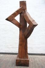 Skulptur aus rostigem Stahl
