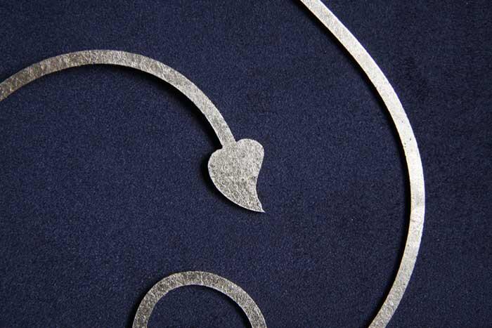 Muster Ornament, von der Rückseite mit Schlagmetall vergoldet