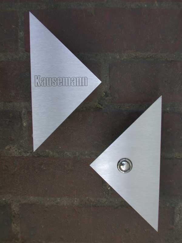 Klingel und Klingelschild,  Edelstahl lasergraviert