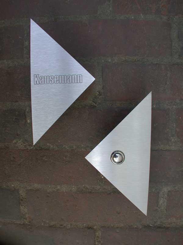 Klingel und Klingelschild,  Edelstahl lasergraviert