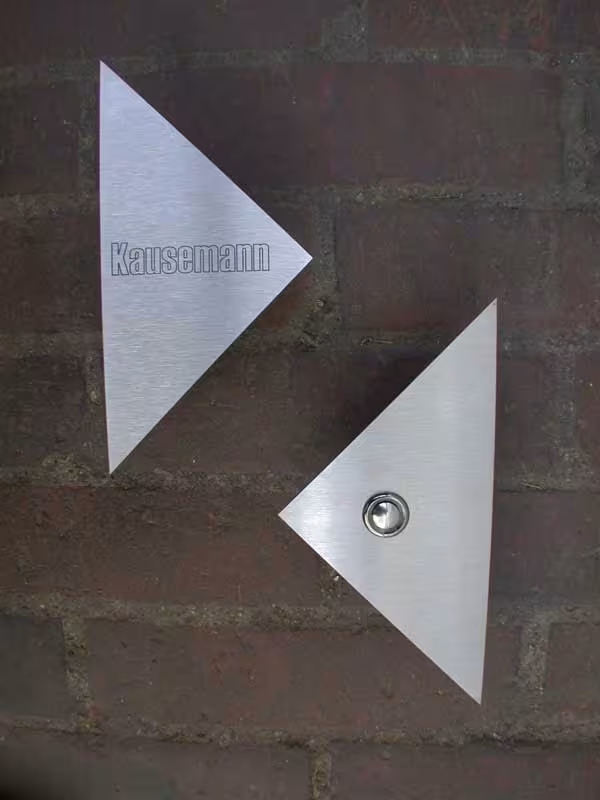 Klingel und Klingelschild, Edelstahl lasergraviert