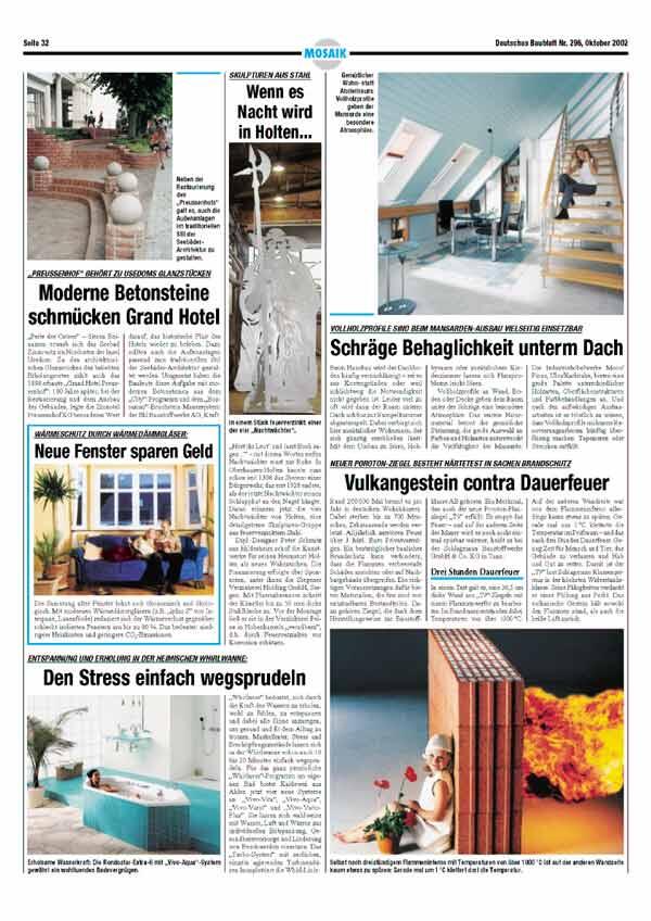 Deutsches Baublatt Nr. 296, Oktober 2002