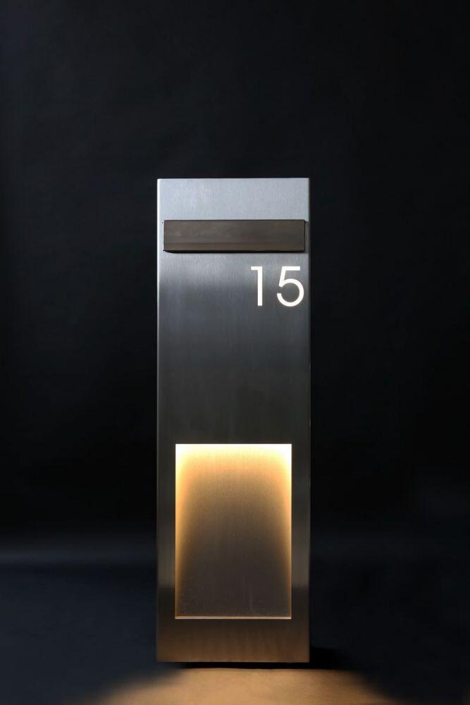 Edelstahl Briefkastensäule