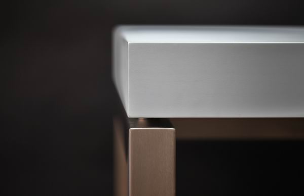 Tischgestell aus Edelstahl Vierkantrohr