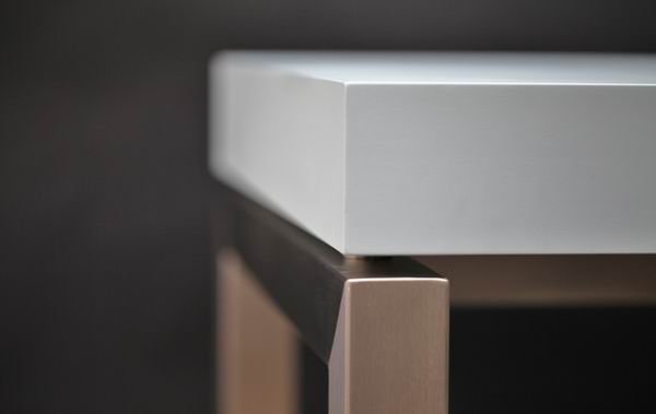 Tischgestell aus Edelstahl Vierkantrohr