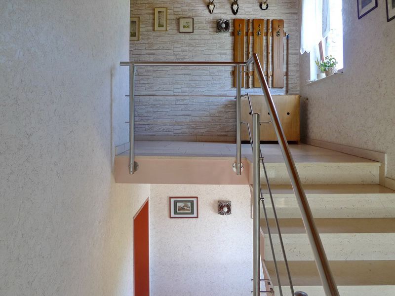 Treppengel&auml;nder aus Edelstahl mit 2 Relingst&auml;ben