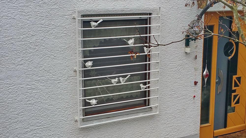 Vogelgitter feuerverzinkt und weiß lackiert - Fenstergitter weiß lackiert