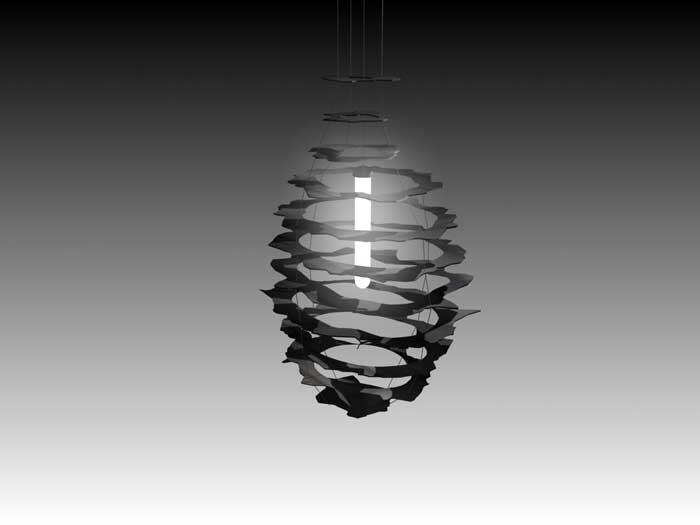 Verschiedene Kavernen Skulpturen aus Stahl gelasert - Entwurf für SOCON SONAR CONTROL