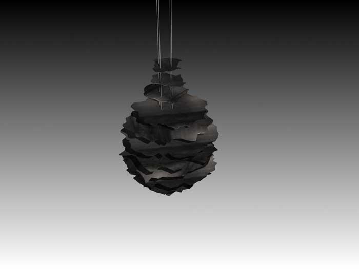 Verschiedene Kavernen Skulpturen aus Stahl gelasert - Entwurf für SOCON SONAR CONTROL