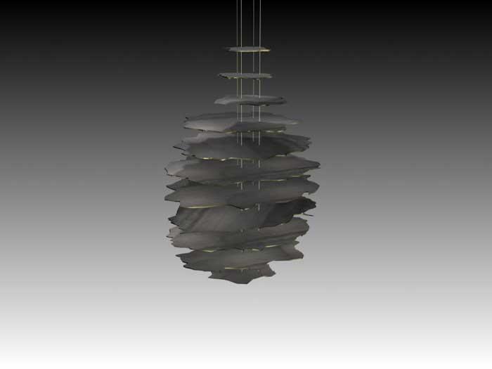 Verschiedene Kavernen Skulpturen aus Stahl gelasert - Entwurf für SOCON SONAR CONTROL