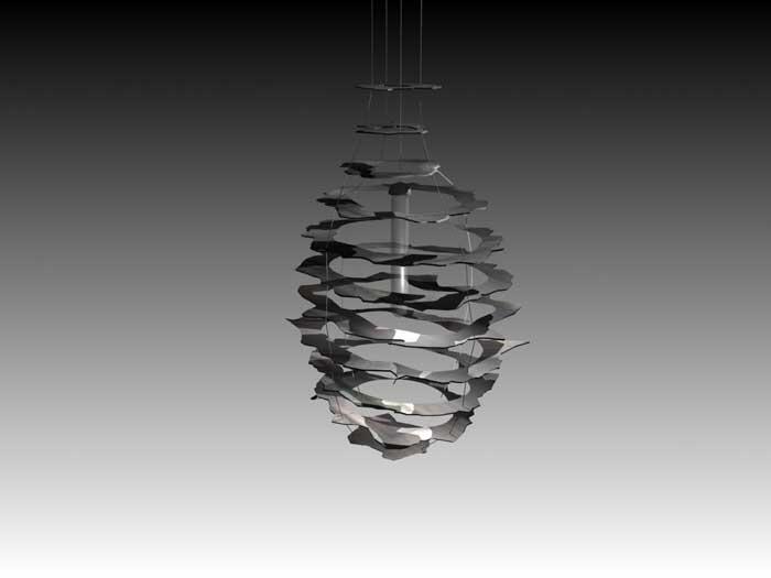 Verschiedene Kavernen Skulpturen aus Stahl gelasert - Entwurf für SOCON SONAR CONTROL