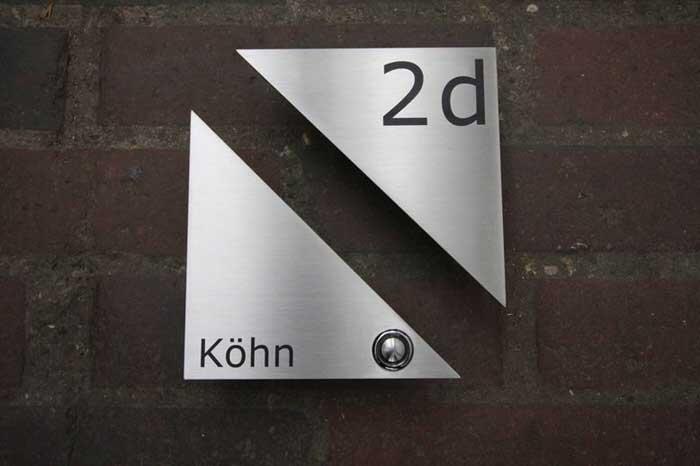 Klingelschild aus lasergraviertem Edelstahl