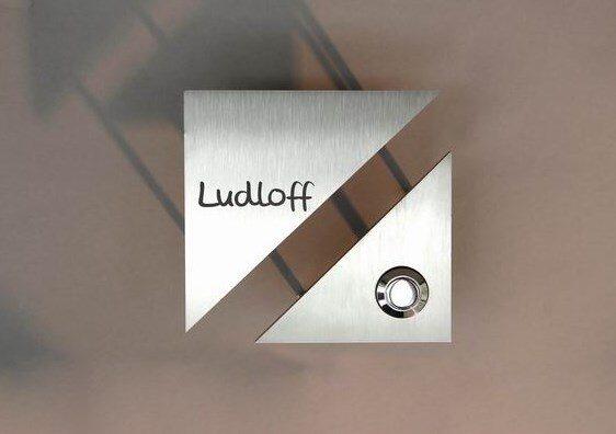 Klingelschild aus Edelstahl anlassbeschriftet