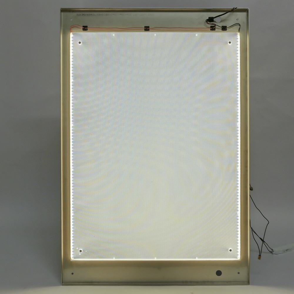 Edelstahl Schild mit einem LED Fl&auml;chenlicht hinterleuchtet