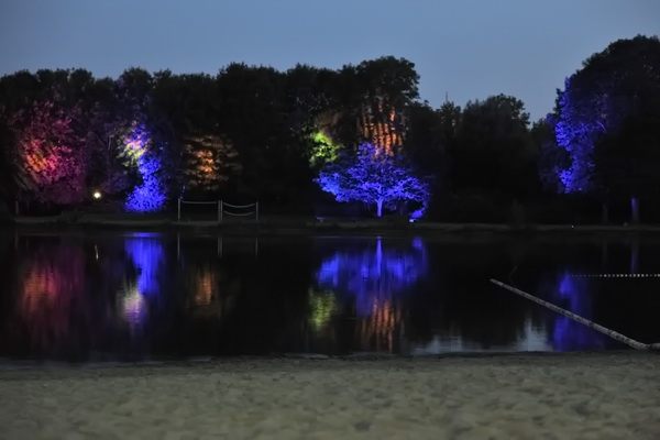 großes Baumkino am Jo-Beach auf der Jo-Wiese in Hildesheim