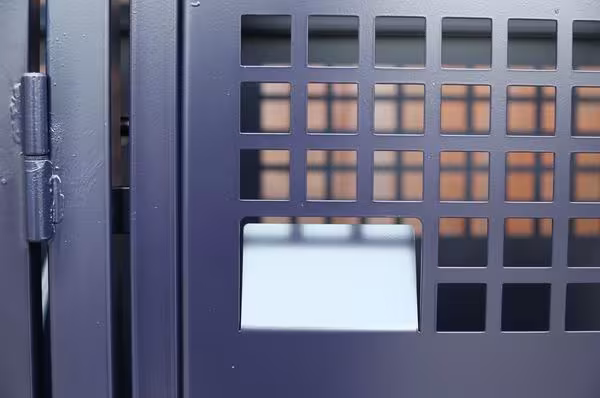 Müllbox aus lackiertem, feuerverzinktem Stahl - Blau lackierte Müllbox