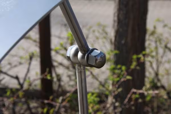 Reflektor f&uuml;r einen Bodenstrahler aus Edelstahl
