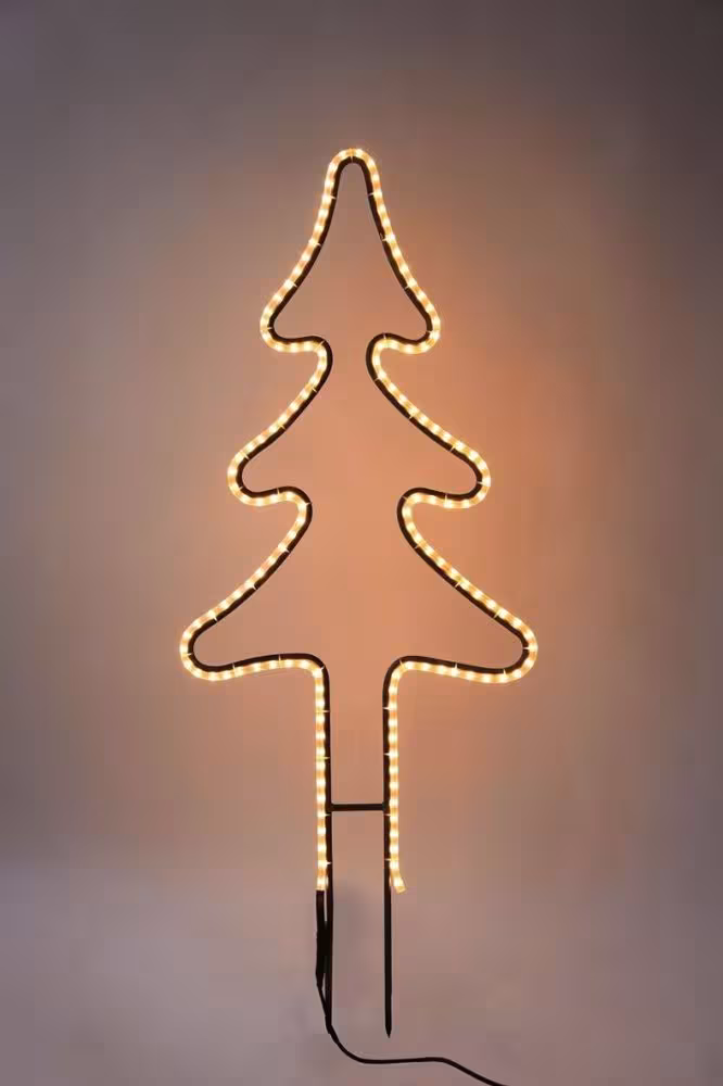 Leuchtannenbaum aus Rundeisen mit einem LED Lichtschlauch