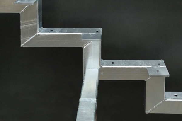 Unterkonstruktion aus Rechteckrohr für eine Treppe