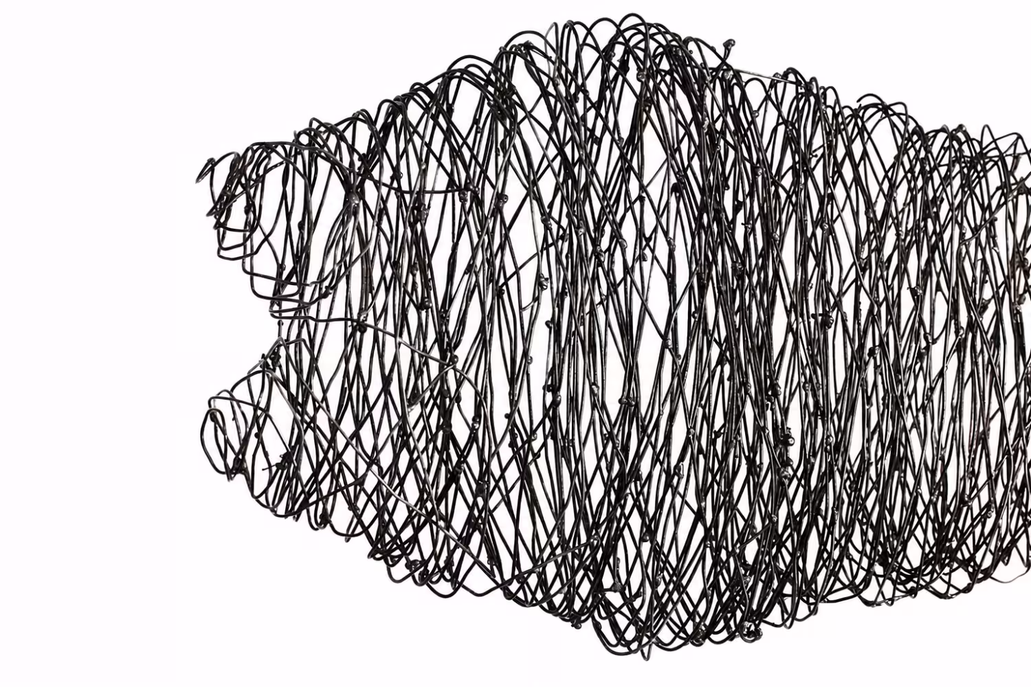 Drahtfisch – kinetische Hängeskulptur aus Stahldraht - Fisch aus 2 mm Draht
