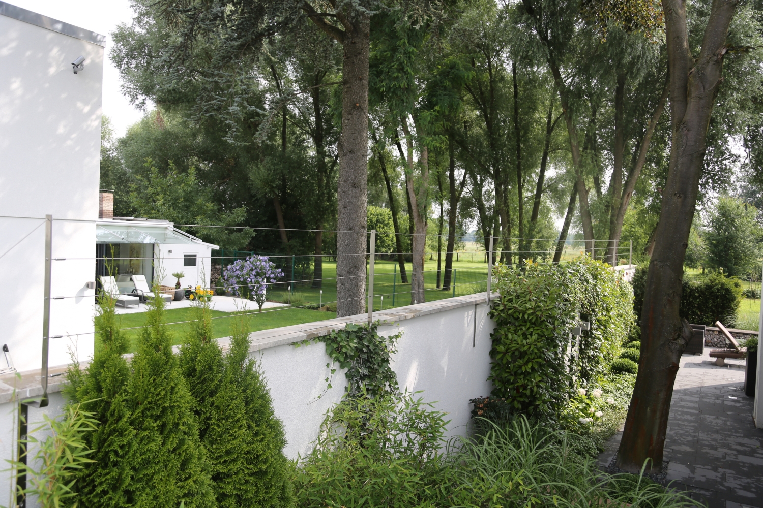 Rankzaun aus Edelstahl Seil