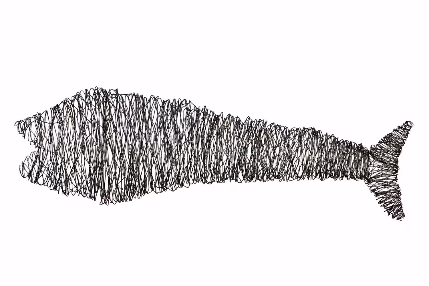 Drahtfisch – kinetische Hängeskulptur aus Stahldraht - Fisch aus 2 mm Draht