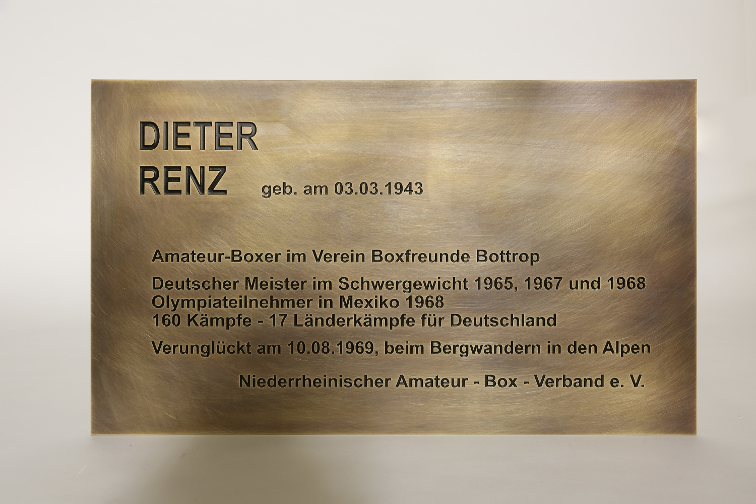 Gedenktafel Dieter Renz