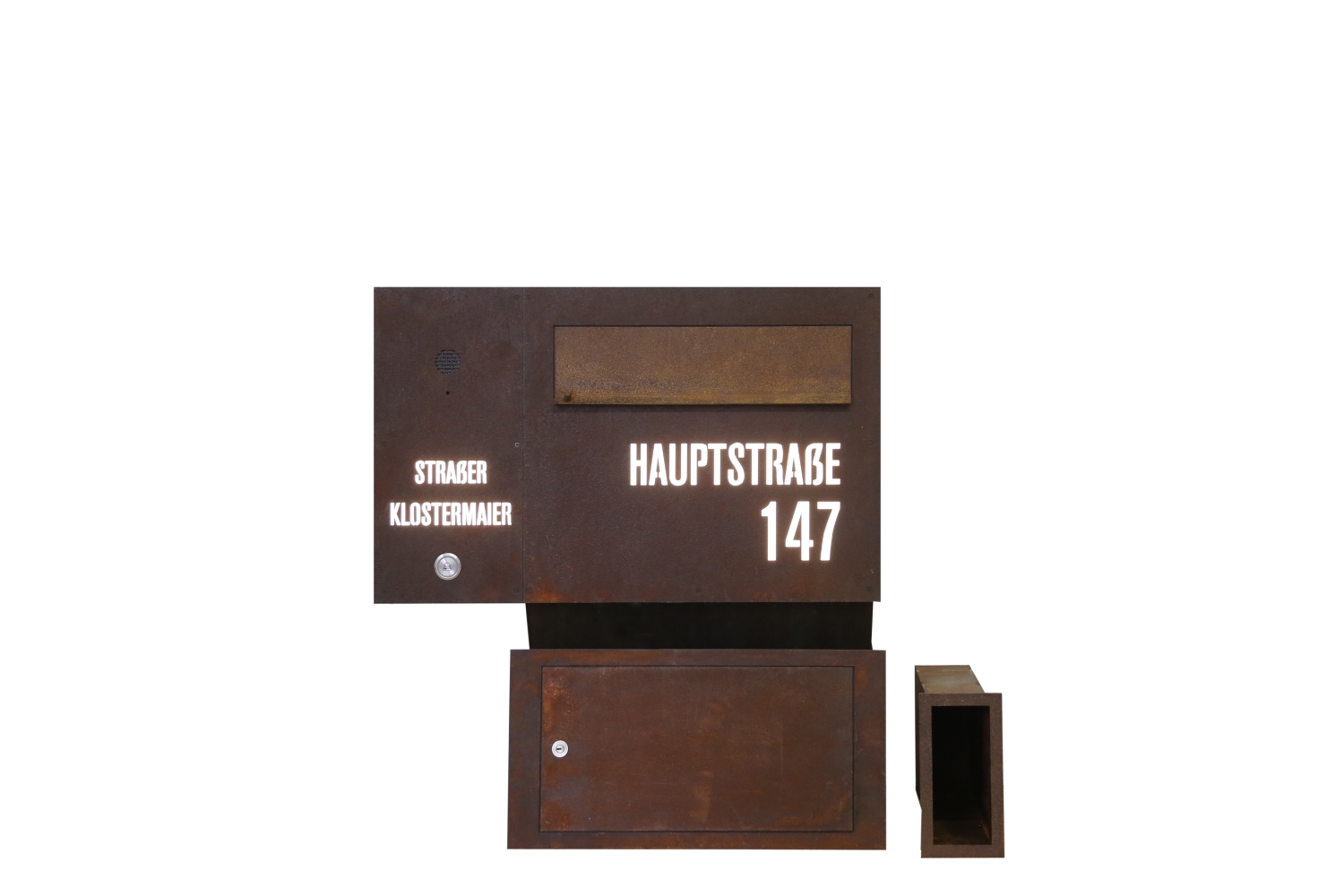 Briefkasten aus rostigem Stahl