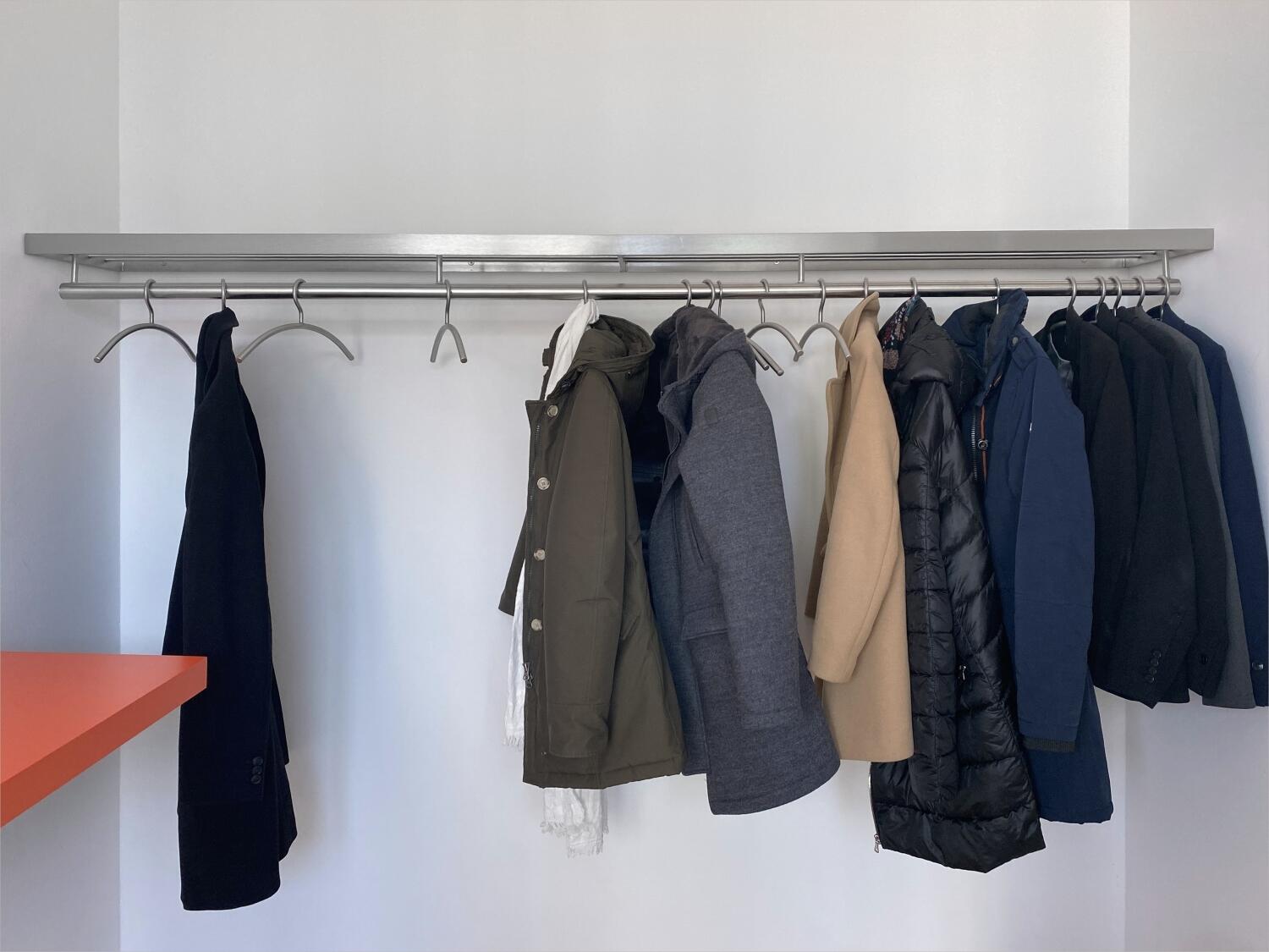 Garderobe mit Hutablage Edelstahl