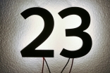pulverbeschichtete LED Edelstahl Hausnummer 23