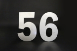 Hausnummer 56 aus walzblankem Edelstahl in 3 mm Stärke