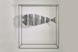 Fisch aus 2 mm Eisen Draht im Rahmen aus Vierkantstahl