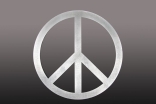 Peace Logo aus verzundertem Stahlblech